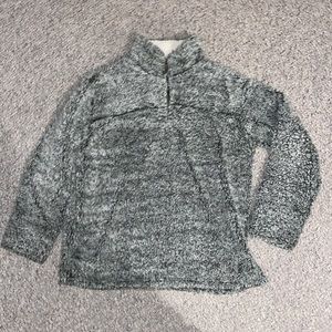 Quarter-zip fuzzy pullover